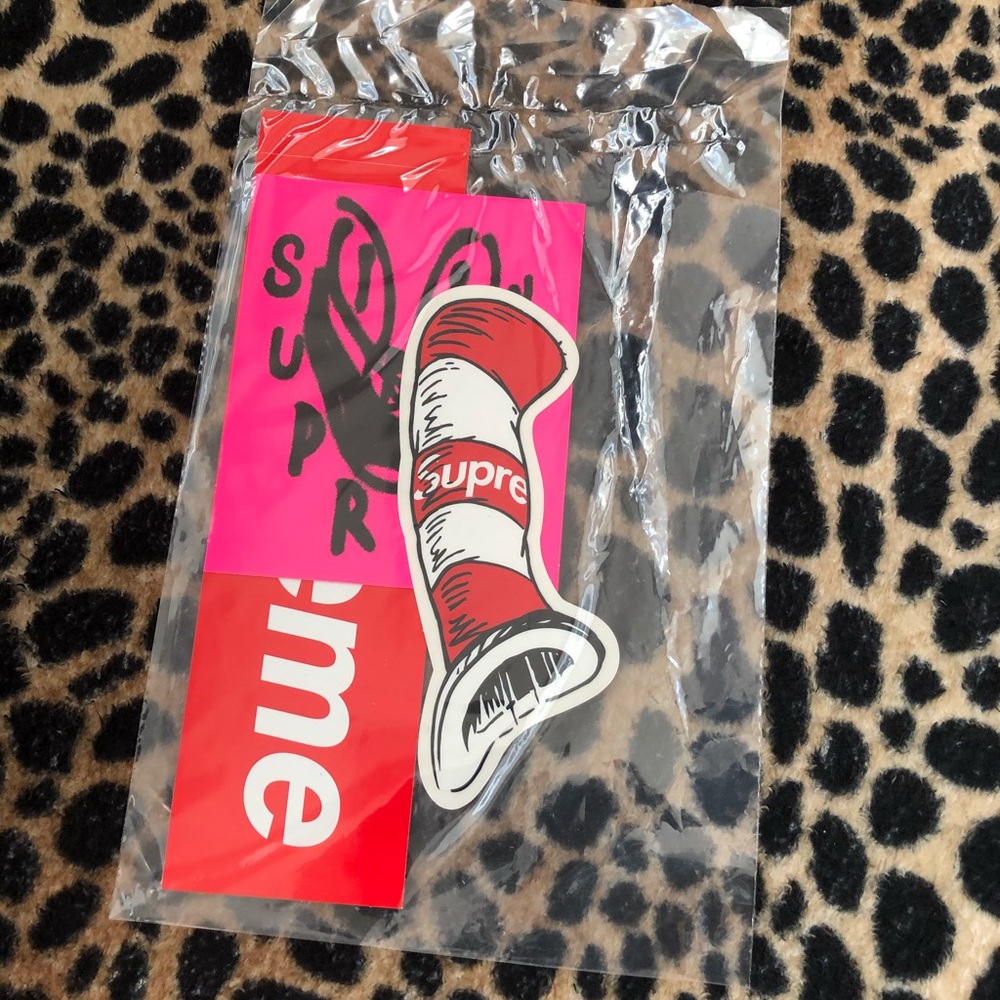 Supreme SS18 stickers (including Cat in Hat)